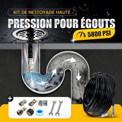 💦 50% DE RÉDUCTION ! 🚿 Kit de Nettoyage Haute Pression 5800 PSI pour Égouts - Buse Rotative et Flexible Renforcé pour Déboucher les Canalisations 🛠️✨