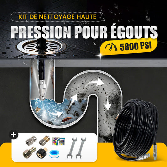 💦 50% DE RÉDUCTION ! 🚿 Kit de Nettoyage Haute Pression 5800 PSI pour Égouts - Buse Rotative et Flexible Renforcé pour Déboucher les Canalisations 🛠️✨