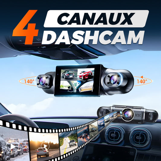 💥Offres spéciales sur les nouveaux produits 2025💥 Caméra de Tableau de Bord FHD à 4 Canaux avec Angle Ultra-Large