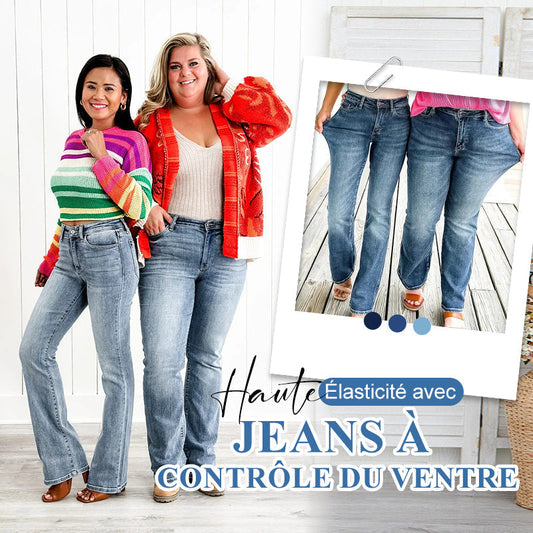 🔥50% de réduction🎅Jean tendance grande taille à haute élasticité pour le contrôle du ventre