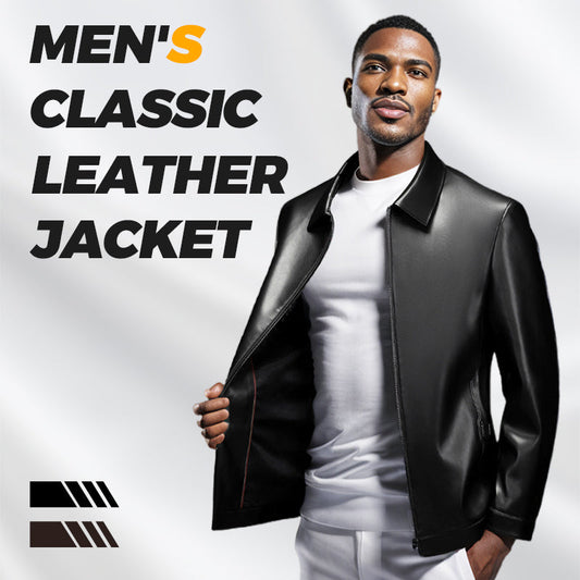 ❄️Soldes d'hiver : 50 % de réduction🔥Veste en Cuir PU Classique pour Homme