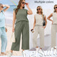 🔥 50 % DE RÉDUCTION ! 👗✨ Nouveau ensemble 2 pièces pour femmes – Haut sans manches et pantalon à jambes larges 💃🌟