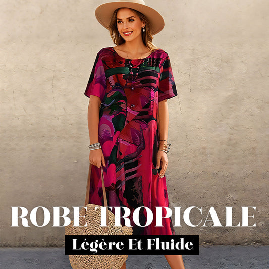 ⏳Offre spéciale à durée limitée ⏰ Robe Tropicale Légère et Fluide