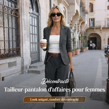 💎 60% DE RÉDUCTION – TEMPS LIMITÉ ! 💎 Ensemble Veste à Col & Pantalon pour Femme – Coupe Cintrée, Tissu Doux & Look Professionnel Élégant 👖✨