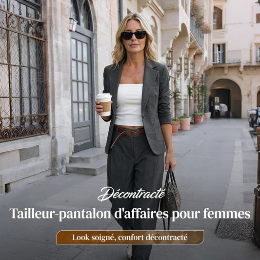 💎 60% DE RÉDUCTION – TEMPS LIMITÉ ! 💎 Ensemble Veste à Col & Pantalon pour Femme – Coupe Cintrée, Tissu Doux & Look Professionnel Élégant 👖✨