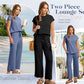 🔥 50 % DE RÉDUCTION ! 👗✨ Nouveau ensemble 2 pièces pour femmes – Haut sans manches et pantalon à jambes larges 💃🌟