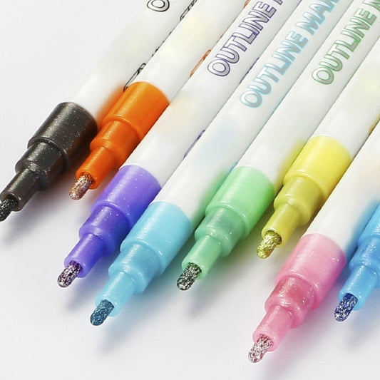 🖌️Ensemble de marqueurs de contour (8 couleurs)