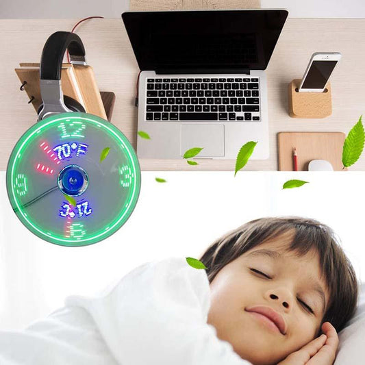 🔥Offre spéciale🔥Ventilateur USB avec éclairage d'horloge LED