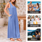 🔥🛍️Promotion chaude 50 % de réduction💃Combinaison Décontractée Sans Manches à Col en V et Jambes Larges pour Femmes🌸