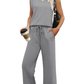 🔥 50 % DE RÉDUCTION ! 👗✨ Nouveau ensemble 2 pièces pour femmes – Haut sans manches et pantalon à jambes larges 💃🌟
