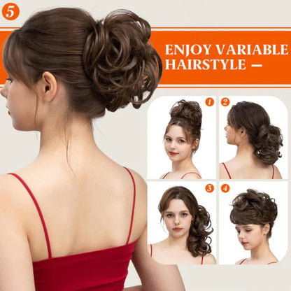 50% de Réduction – 📢 Postiche Chignon Flou Volumineux avec Peigne à Pinces et Fibre Thermorésistante pour Look Salon en 30s