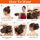 50% de Réduction – 📢 Postiche Chignon Flou Volumineux avec Peigne à Pinces et Fibre Thermorésistante pour Look Salon en 30s
