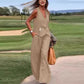 💕Costume personnalisé avec gilet de couleur unie et pantalon large pour dames françaises