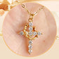 Collier avec Pendentif Croix & Couronne Éternelles
