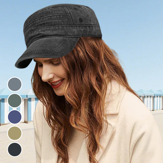 🧢 50% DE RÉDUCTION ⏰ Casquette plate à visière – Tendance, respirante & effet usé – Look streetwear, légère & réglable – parfaite pour les journées ensoleillées ou les tenues décontractées ☀️