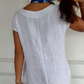 Robe femme à manches courtes et col rond en lin et coton（🔥50% de réduction）