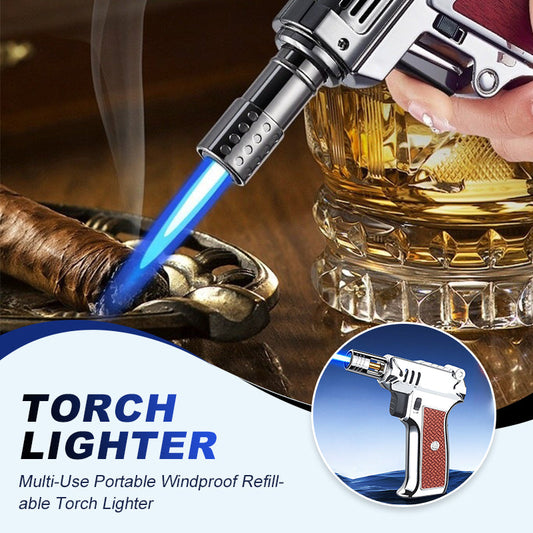 🔥 Vente Flash -50% 🔥 Briquet Torche Rechargeable Portable Anti-Vent Multi-Usages