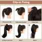 ⏳Réduction limitée de 50%🎁18 Inch Curly Wavy Frizzy Hair Extension with Ponytail