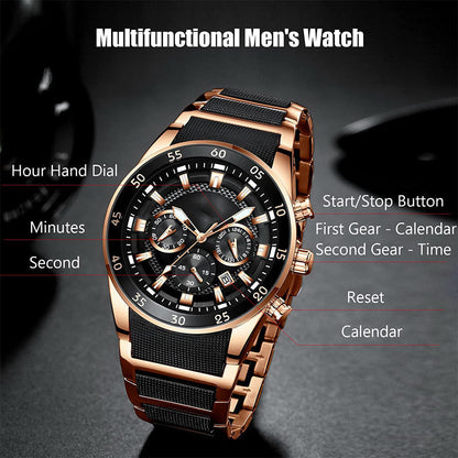 ⌚Remise de 52% de la valeur🔥Montre à quartz multifonctionnelle étanche pour hommes