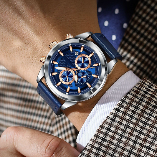 ⌚Montre à quartz élégante et décontractée pour homme avec cadran lumineux