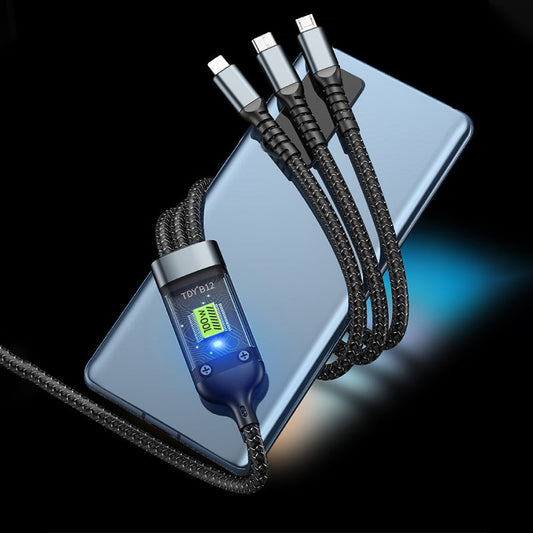 🔥Économisez 50 %🔥 Câble de Charge Super Rapide 3-en-1 Transparent et Lumineux