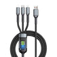 🔥Économisez 50 %🔥 Câble de Charge Super Rapide 3-en-1 Transparent et Lumineux