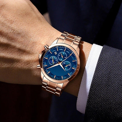 ⌚Montre à quartz en acier inoxydable pour hommes