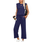 🔥 50 % DE RÉDUCTION ! 👗✨ Nouveau ensemble 2 pièces pour femmes – Haut sans manches et pantalon à jambes larges 💃🌟
