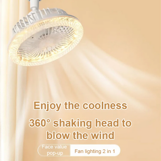 Ventilateur de plafond rotatif à 360 degrés E27 avec télécommande