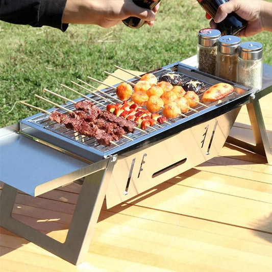 ⏳Réduction limitée de 50%🎁Den hopfällbara utomhusgrillen i rostfritt stål