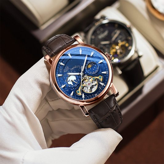 ⌚Montre Automatique de Luxe avec Cadran Lumineux de Ciel Étoilé pour Hommes
