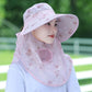 Chapeau de soleil à large bord avec masque facial