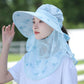 Chapeau de soleil à large bord avec masque facial