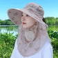Chapeau de soleil à large bord avec masque facial