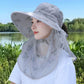 Chapeau de soleil à large bord avec masque facial