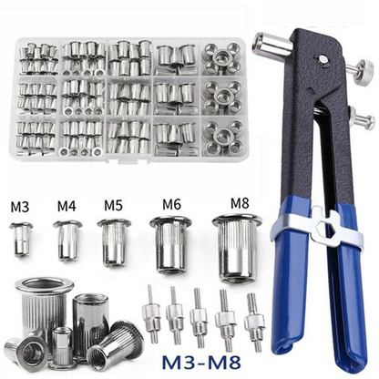 Ensemble d'outils manuels robustes pour écrous à rivets 