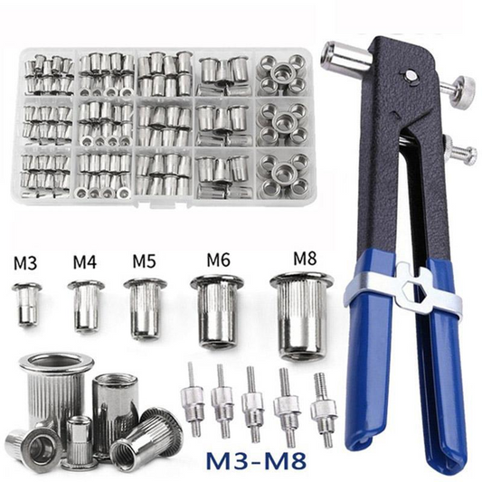 Ensemble d'outils manuels robustes pour écrous à rivets 