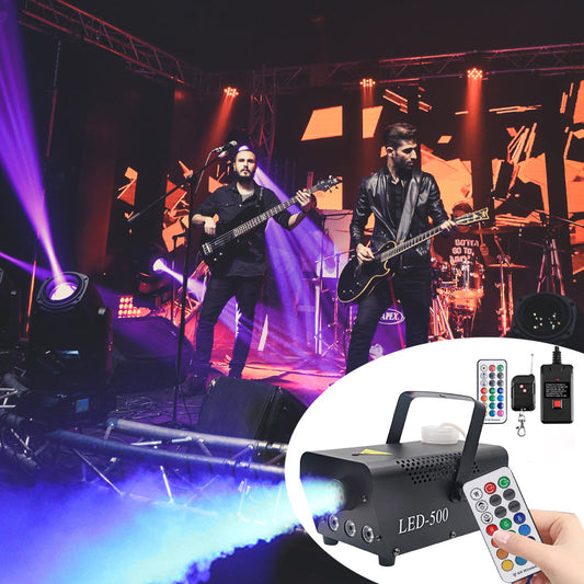 Machine à fumée portable avec lumières LED et télécommande