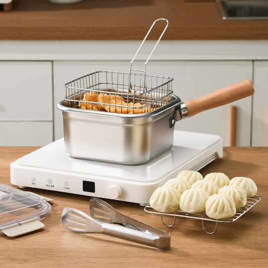 🔥50% de réduction🔥Ensemble de friteuse multifonction – Friteuse, cuiseur, conservation fraîche et lavage de légumes