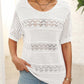 🏆Jusqu'à 50% de réduction !🌷Pull femme manches courtes col rond aspect ajouré et crochet