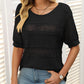 🏆Jusqu'à 50% de réduction !🌷Pull femme manches courtes col rond aspect ajouré et crochet