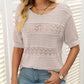 🏆Jusqu'à 50% de réduction !🌷Pull femme manches courtes col rond aspect ajouré et crochet