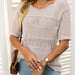 🏆Jusqu'à 50% de réduction !🌷Pull femme manches courtes col rond aspect ajouré et crochet