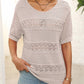 🏆Jusqu'à 50% de réduction !🌷Pull femme manches courtes col rond aspect ajouré et crochet