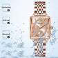 Joli cadeau - Montre tendance en diamant carré en or rose pour femme 🔥Achetez-en 2, livraison gratuite🔥