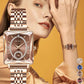 Joli cadeau - Montre tendance en diamant carré en or rose pour femme 🔥Achetez-en 2, livraison gratuite🔥