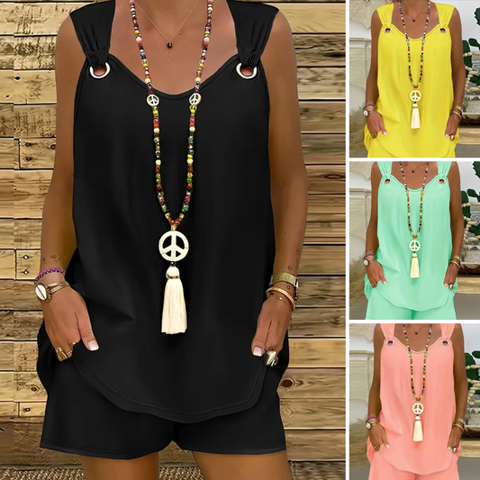 🎉LAST DAY SALE 50% OFF✨ Ensemble 2 pièces : débardeur sans manches et short