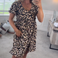 🌸50% de réduction🌸Robe Mini Léopard Décontractée pour Femme