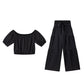 💎 -50% SUR L'ENSEMBLE ÉPAULES NUES & PANTALON LARGE ! 💎 Taille Haute, Manches Bouffantes & Style Élégant ✨