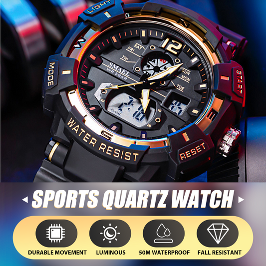 ⌚Montre de sport numérique à quartz élégante et étanche pour hommes
